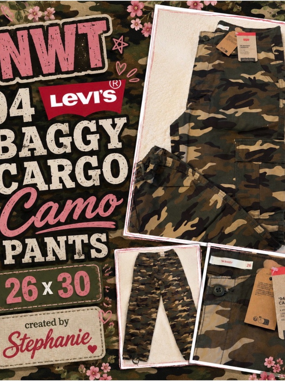 NWT Levi's ‘94 Baggy Cargo Pants 26x30